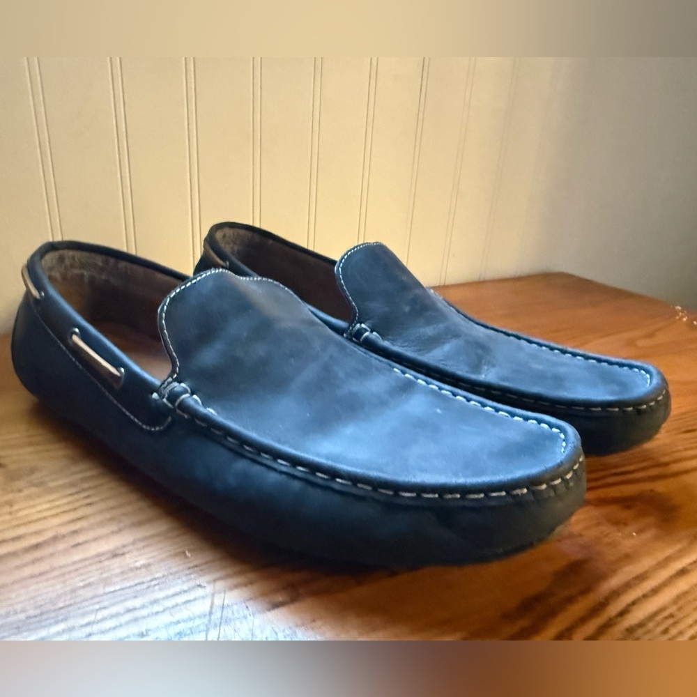 Crevo Belfast Navy Suede Slip-On Loafers